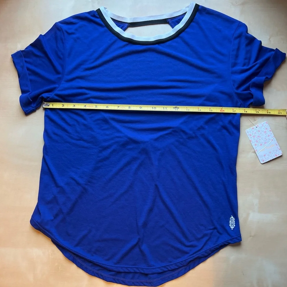 FP Movement by Free People Zephyr Open-Back Workout Tee in Blue size x-small - Picture 5 of 9